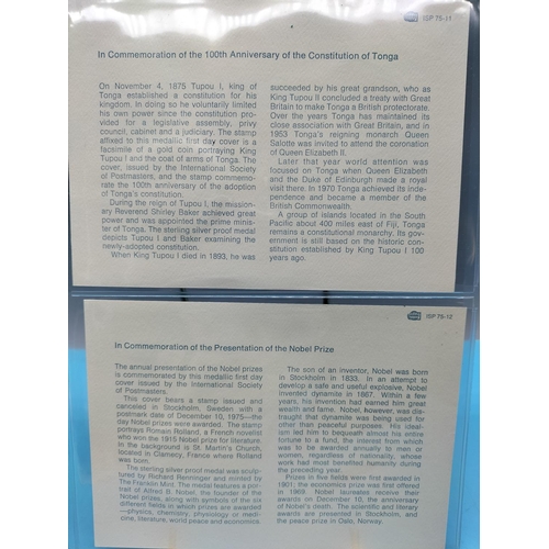 107 - 1975 International Society of Postmasters Official Commemorative Issue First Day Covers with Sterlin... 