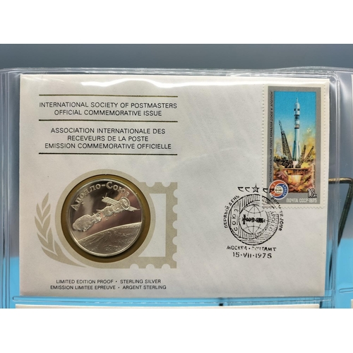 109 - 1975 International Society of Postmasters Official Commemorative Issue First Day Covers with Sterlin... 