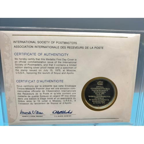 109 - 1975 International Society of Postmasters Official Commemorative Issue First Day Covers with Sterlin... 