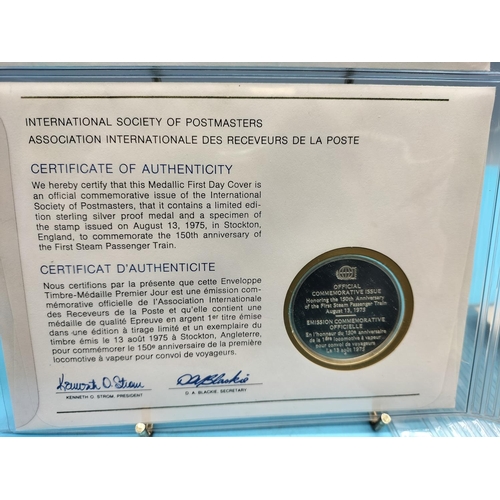 109 - 1975 International Society of Postmasters Official Commemorative Issue First Day Covers with Sterlin... 