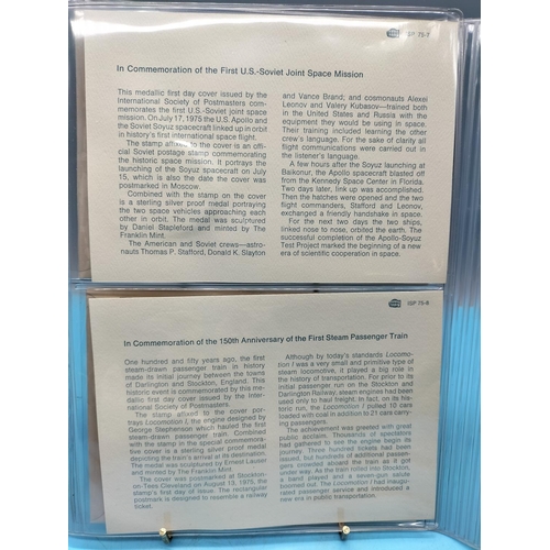 109 - 1975 International Society of Postmasters Official Commemorative Issue First Day Covers with Sterlin... 