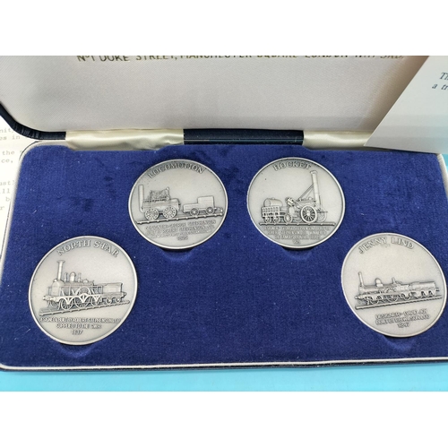 11 - History of the Railways Limited Edition Set of 4 Hallmarked Silver 925 Medals. This is Set 484 of 75... 