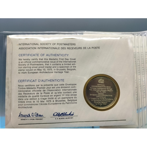 110 - 1975 International Society of Postmasters Official Commemorative Issue First Day Covers with Sterlin... 
