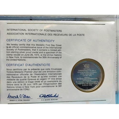 110 - 1975 International Society of Postmasters Official Commemorative Issue First Day Covers with Sterlin... 