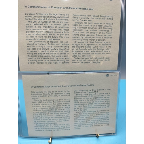 110 - 1975 International Society of Postmasters Official Commemorative Issue First Day Covers with Sterlin... 