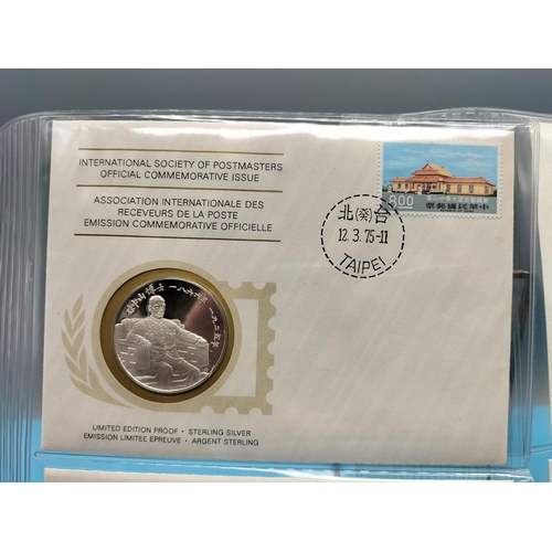 111 - 1975 International Society of Postmasters Official Commemorative Issue First Day Covers with Sterlin... 