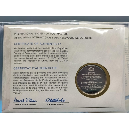 111 - 1975 International Society of Postmasters Official Commemorative Issue First Day Covers with Sterlin... 