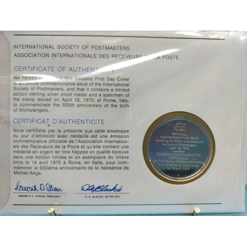 111 - 1975 International Society of Postmasters Official Commemorative Issue First Day Covers with Sterlin... 