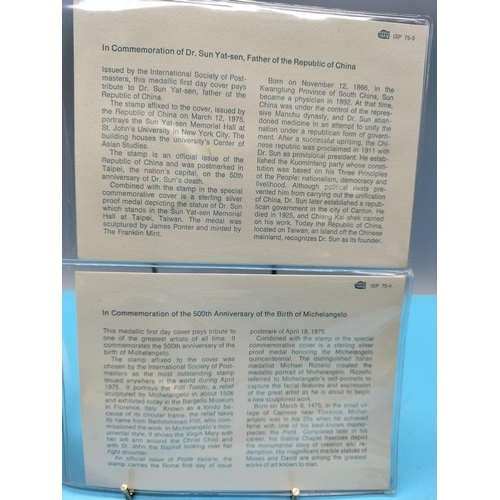 111 - 1975 International Society of Postmasters Official Commemorative Issue First Day Covers with Sterlin... 