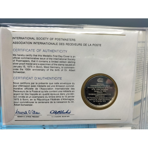 112 - 1975 International Society of Postmasters Official Commemorative Issue First Day Covers with Sterlin... 