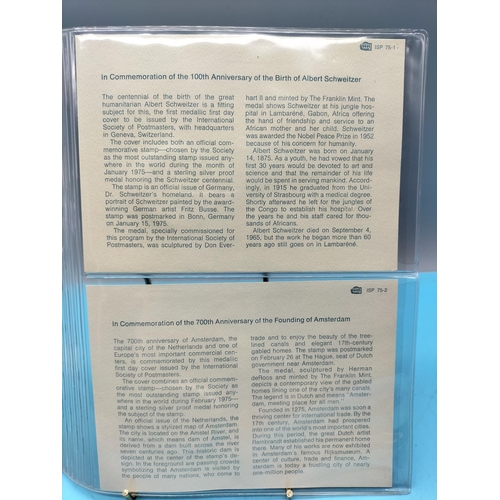 112 - 1975 International Society of Postmasters Official Commemorative Issue First Day Covers with Sterlin... 