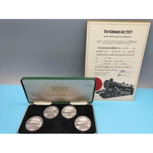 14 - Hallmarked Silver 925 Limited Edition Set of 4 Medals to Commemorate the 50th Anniversary of the Rai... 