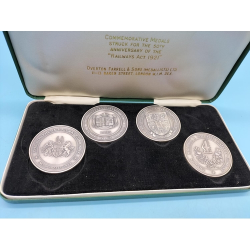 14 - Hallmarked Silver 925 Limited Edition Set of 4 Medals to Commemorate the 50th Anniversary of the Rai... 