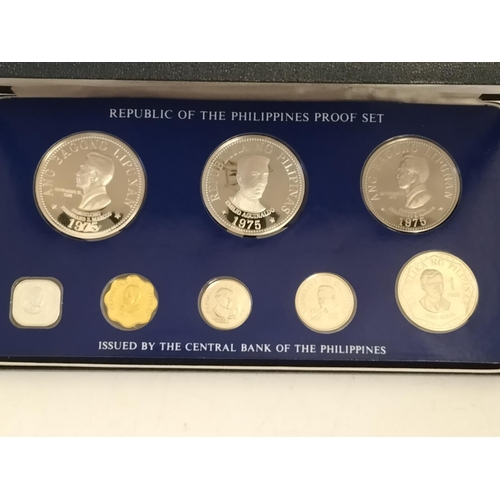 15 - Republic of the Philippines 1975 Proof Set which includes Fifty Piso Coin Minted in Sterling Silver.... 