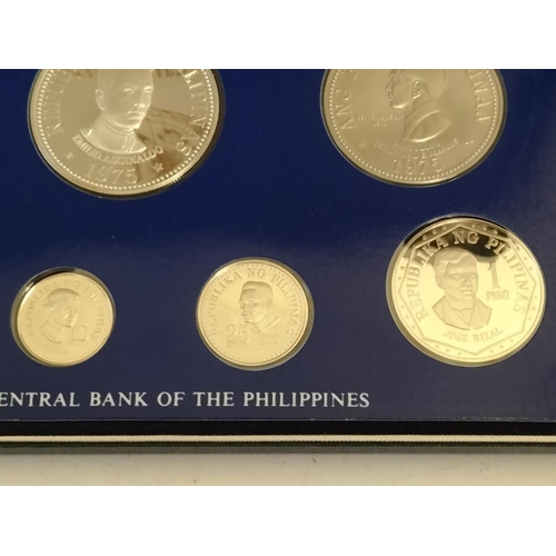 15 - Republic of the Philippines 1975 Proof Set which includes Fifty Piso Coin Minted in Sterling Silver.... 