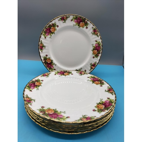 217 - Royal Albert 28cm Dinner Plates (6) in the 'Old Country Roses' Pattern. Seconds Quality.