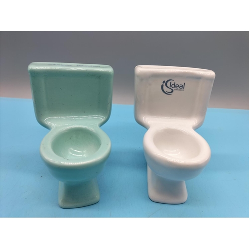 218 - Ideal Standard 10cm Salesman's Sample Toilets (2).
