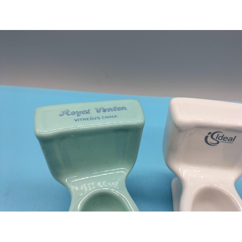 218 - Ideal Standard 10cm Salesman's Sample Toilets (2).