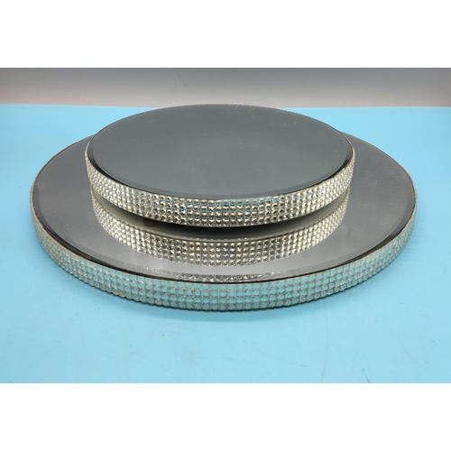 220 - Mirrored Display Stands (2). Largest having a Diameter of 30cm.