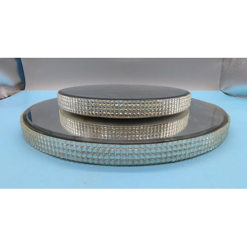220 - Mirrored Display Stands (2). Largest having a Diameter of 30cm.