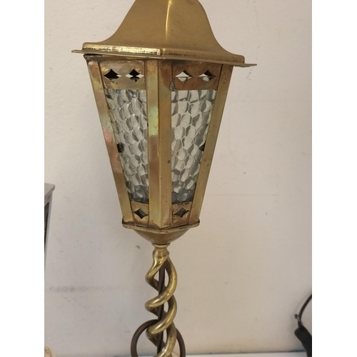 259 - Vintage Lamps (2) Tallest being 50cm. (One Lamp A/F 2 Glass Panels Missing).