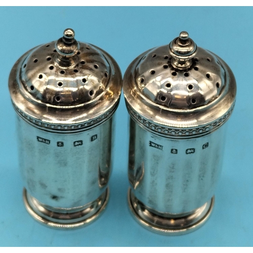 266 - 2 x Silver Hallmarked Pepperettes White and Hawkins? 1926-27.