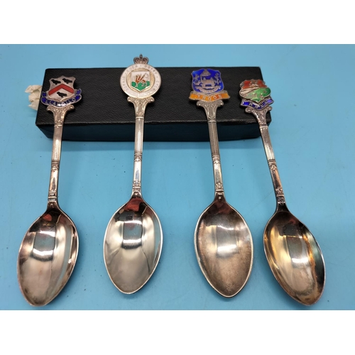 270 - 4 x Hallmarked Souvenir Silver Spoons. 55 Grams.