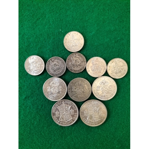 30A - Collection of Pre 1947 .500 Silver Coins. 95 Grams.