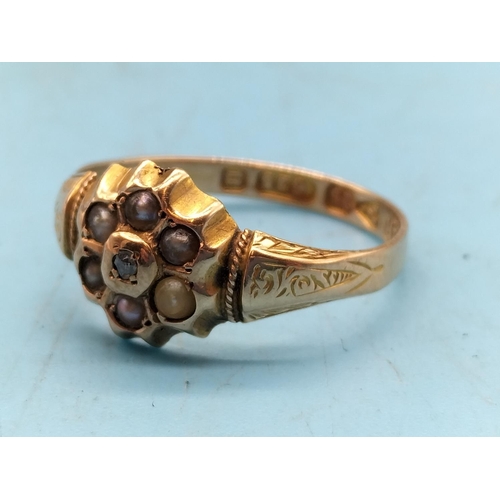 339 - 15ct Gold Ring. Size L. 1.2 Grams.