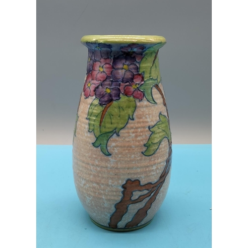 346 - Charlotte Rhead for Crown Ducal Tubelined Floral Pattern 18cm Vase. c1930-1940.