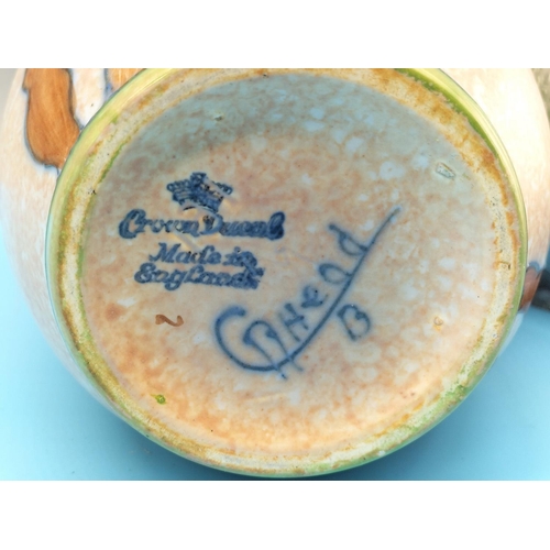 346 - Charlotte Rhead for Crown Ducal Tubelined Floral Pattern 18cm Vase. c1930-1940.