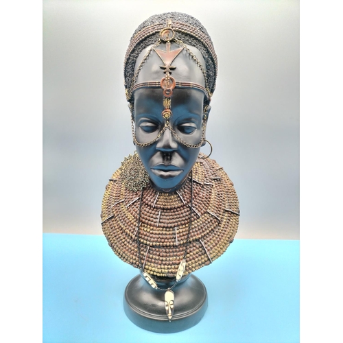 352 - Bust of an African Tribal Woman 38cm Tall.