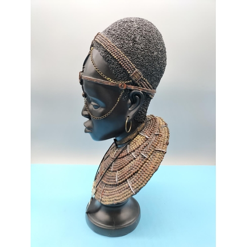 352 - Bust of an African Tribal Woman 38cm Tall.