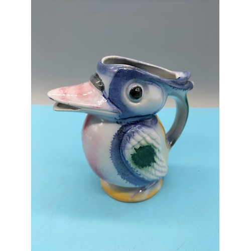 354 - Hand Painted Kookaburra Jug. 13cm Tall.