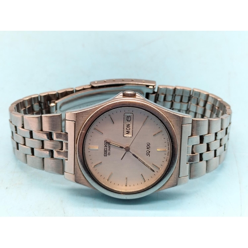 364 - Seiko Quartz SQ100 Time and Date Watch.
