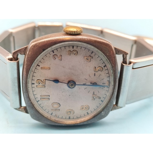 366 - Silver Cased Vintage Swiss Movement Watch. Back Requires Putting Back On.