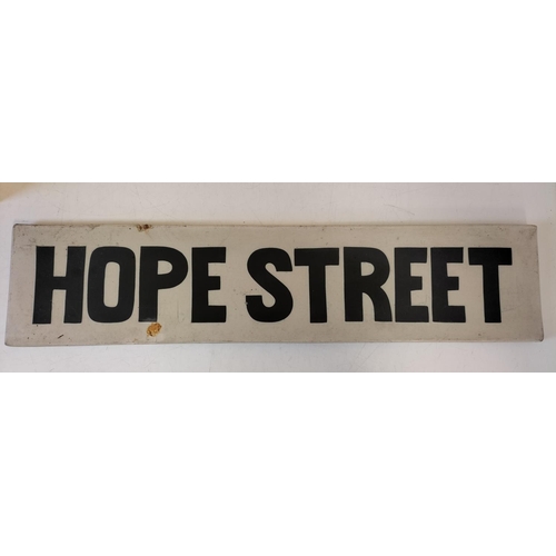 367 - 'Hope Street' Re-Claimed Ceramic Pottery Street Sign 66cm x 16cm. Few Nibbles. Removed from Streets ... 