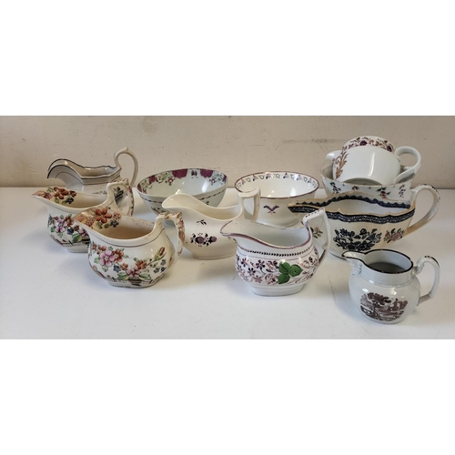 391 - Interesting Collection of 19th Century Cream Jugs and Slop Bowls.