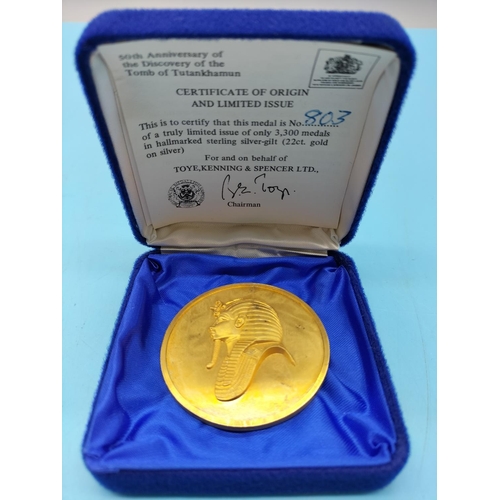 46 - Toye Kenning & Spencer '50th Anniversary of the Discovery of Tutankhamun' Limited Edition Medal. Hal... 