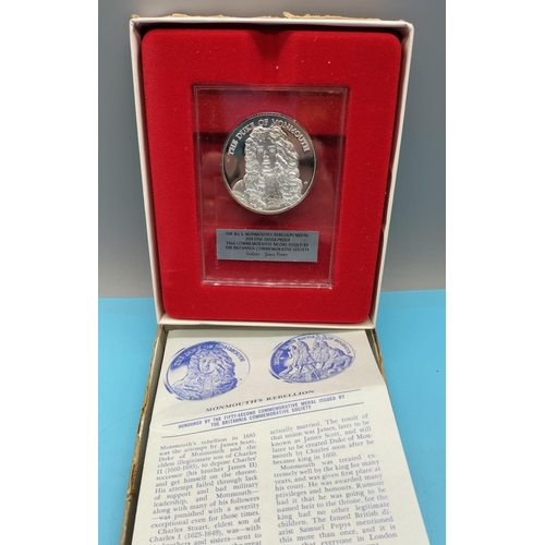 48 - The B.C.S 'Monmouth's Rebellion' Medal .999 Fine Silver Proof 52nd Commemorative Medal Issued by Bri... 