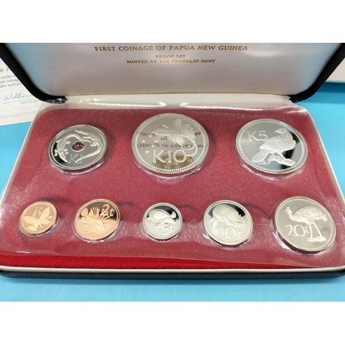 51 - 1975 Low Mintage The First Coinage of Papua New Guinea with Paperwork. K10 and K5 are Sterling Silve... 