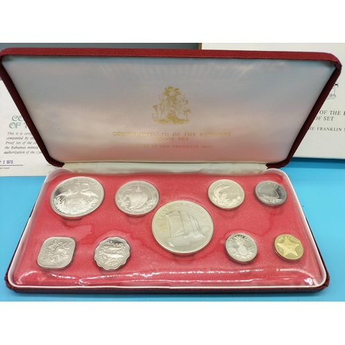 54 - 1975 Commonwealth of the Bahamas Proof Set to include Sterling Silver 5 Dollar and 2 Dollar plus .80... 
