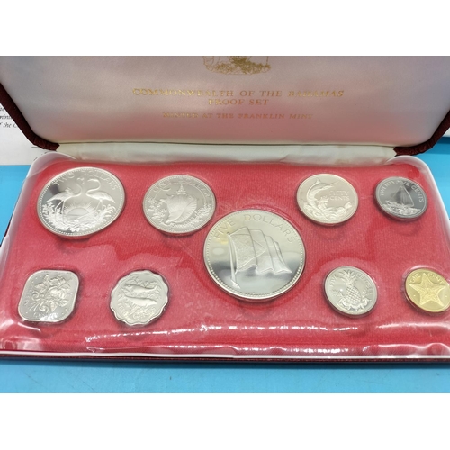 54 - 1975 Commonwealth of the Bahamas Proof Set to include Sterling Silver 5 Dollar and 2 Dollar plus .80... 