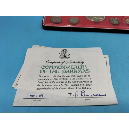 54 - 1975 Commonwealth of the Bahamas Proof Set to include Sterling Silver 5 Dollar and 2 Dollar plus .80... 