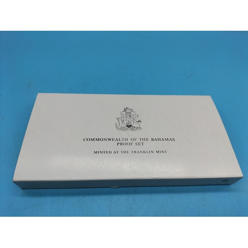 54 - 1975 Commonwealth of the Bahamas Proof Set to include Sterling Silver 5 Dollar and 2 Dollar plus .80... 
