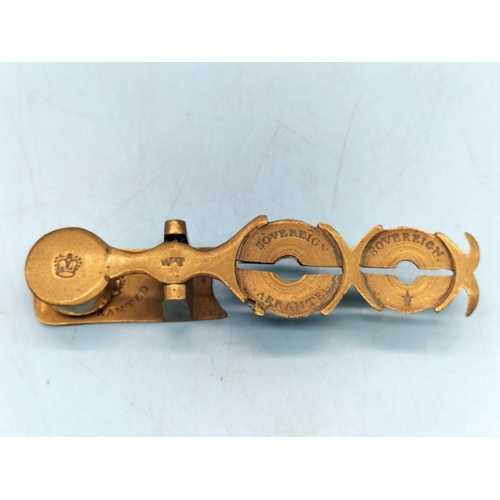 55 - Set of Brass Sovereign Scales for Full and Half Sovereigns.