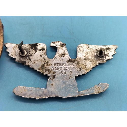 55A - USA Air Force Badge, Sterling Silver Army Eagle Insignia Vanguard 154 plus Silver Coins and St Chris... 