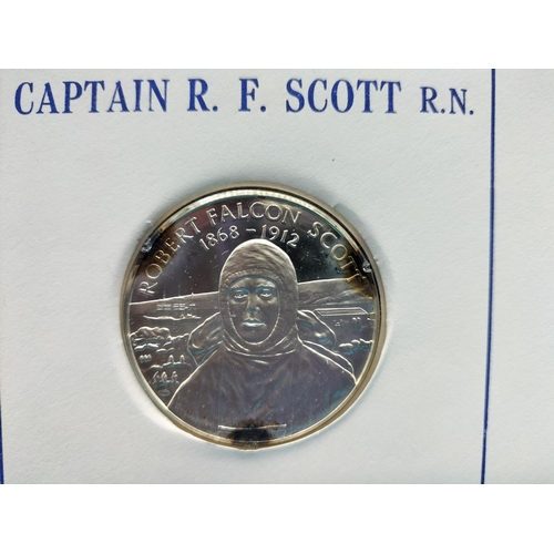 61 - Sterling Silver '60th Anniversary of Captain Scott's Arrival at the South Pole' Coin plus First Day ... 