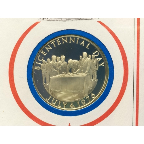 64 - Sterling Silver 'The Bicentennial of the United States of America 1976' Coin plus First Day Cover Se... 