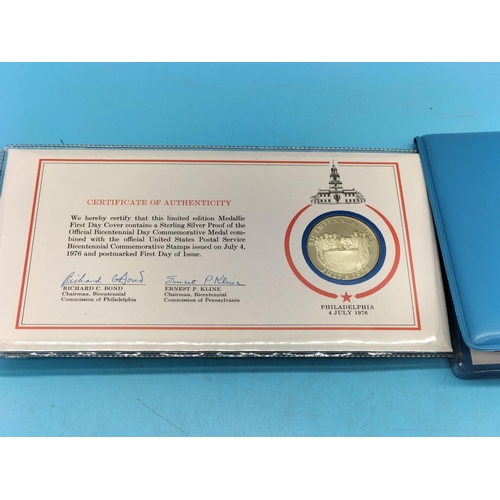 64 - Sterling Silver 'The Bicentennial of the United States of America 1976' Coin plus First Day Cover Se... 
